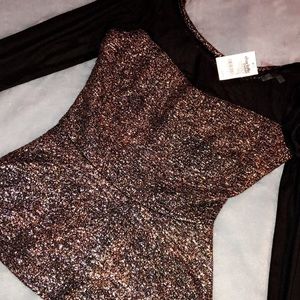 Charlotte Russe’s Glittery Peplum Top. Size S